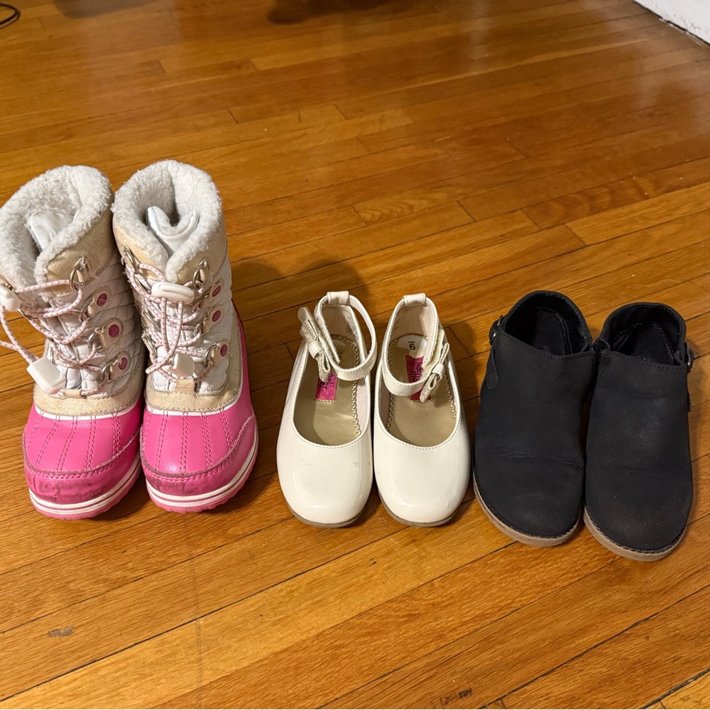 Toddler Girl Size 9 Bundle of 3 Shoes Winter Formal Casual